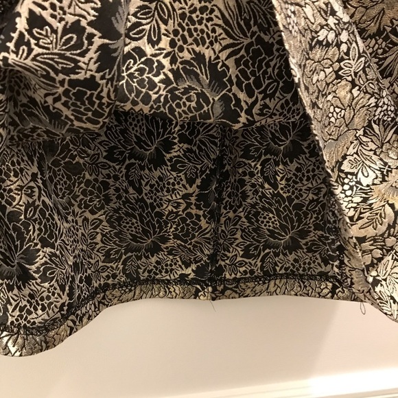 Kimchi Blue Metallic Gold Brocade Skirt 10 black full mini Urban Outfitters - Picture 6 of 10